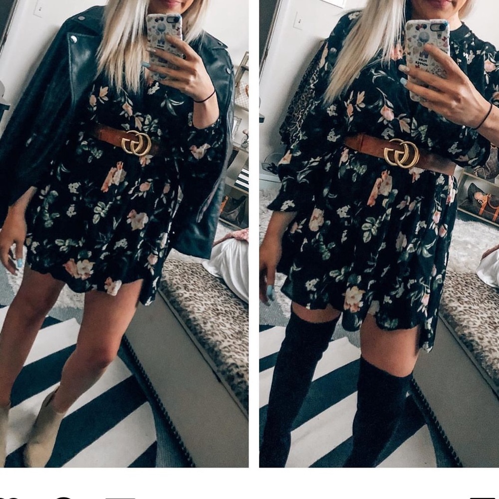 Fall floral dress longer in back